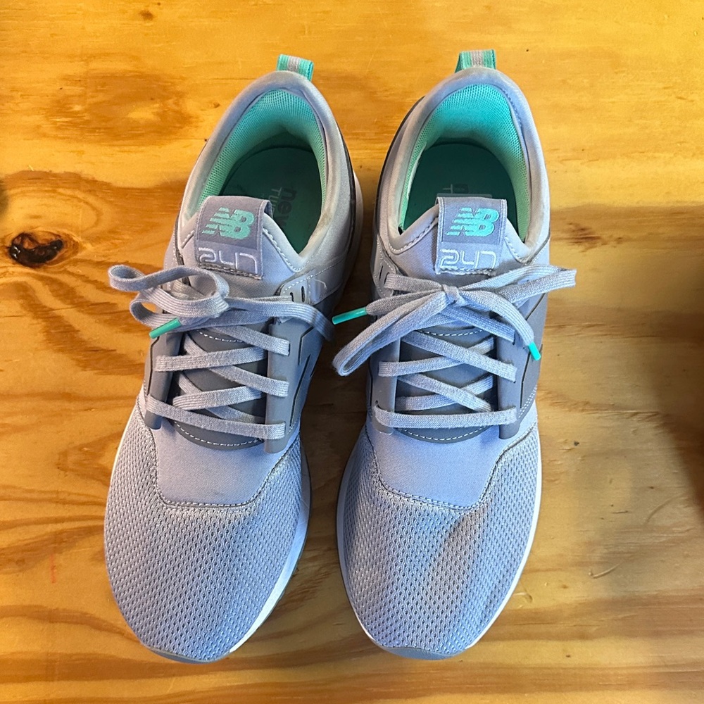New Balance 247 Rev Lite Women's Gray and Teal Running Shoes Size 8.5